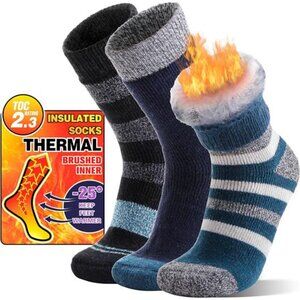 3 Pairs Unisex Thermal Warm Socks Thick Winter Extra Warm Insulated Socks